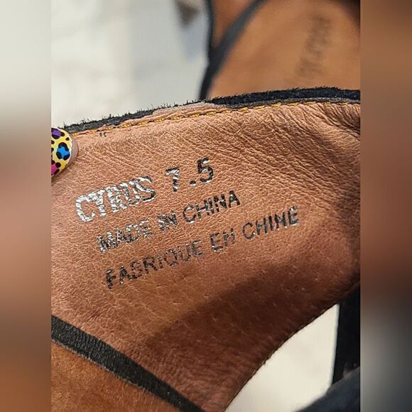 Jeffrey Campbell Cyrus Bow Black Suede Slip On Mule Heel Anthropologie | 7.5 - Picture 11 of 14